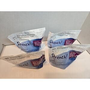 DRENCH! 4 Packs NEW EXP 2027 No Rinse Shampoo & Conditioning Cap Aloe Vera E B5